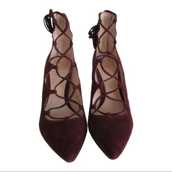 Vince Camuto Barsha Lace Up Suede Heels - Picture 3 of 7